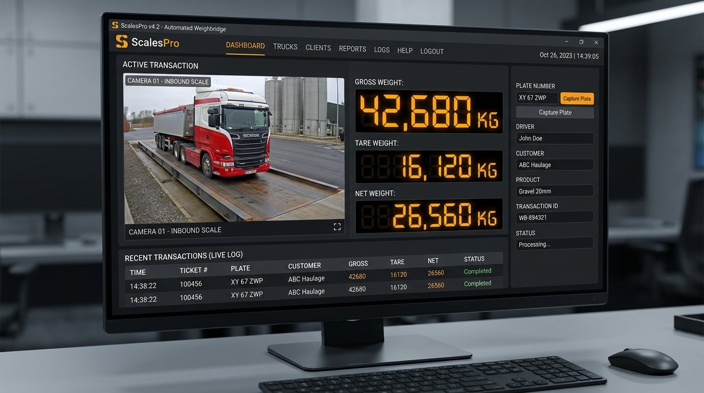 Automated Weighbridge and Gate CCTV Automation Software Interface